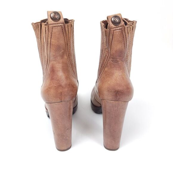 Vince Camuto Signature Hansel Tan Patina Heeled Lace Up Boots Women's 8.5 Brown - Picture 9 of 10